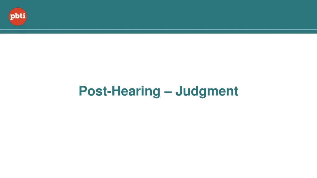 post hearing judgment
