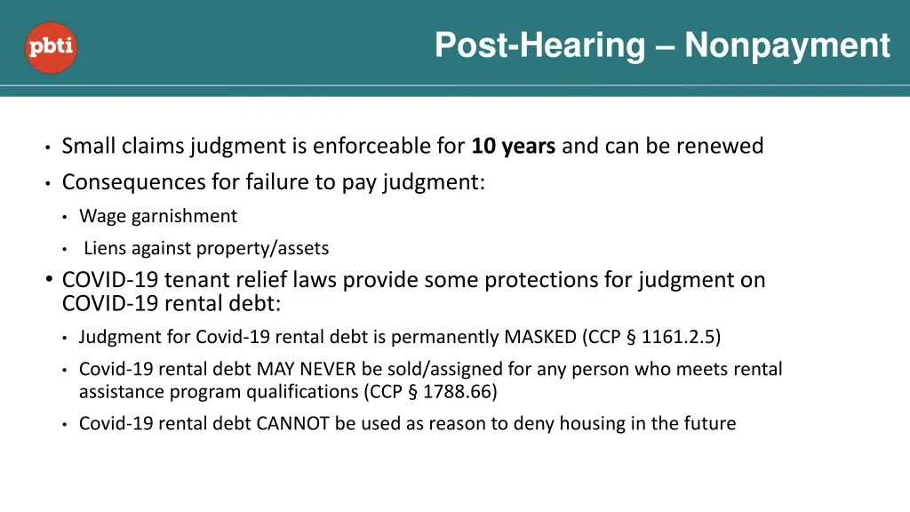 post hearing nonpayment