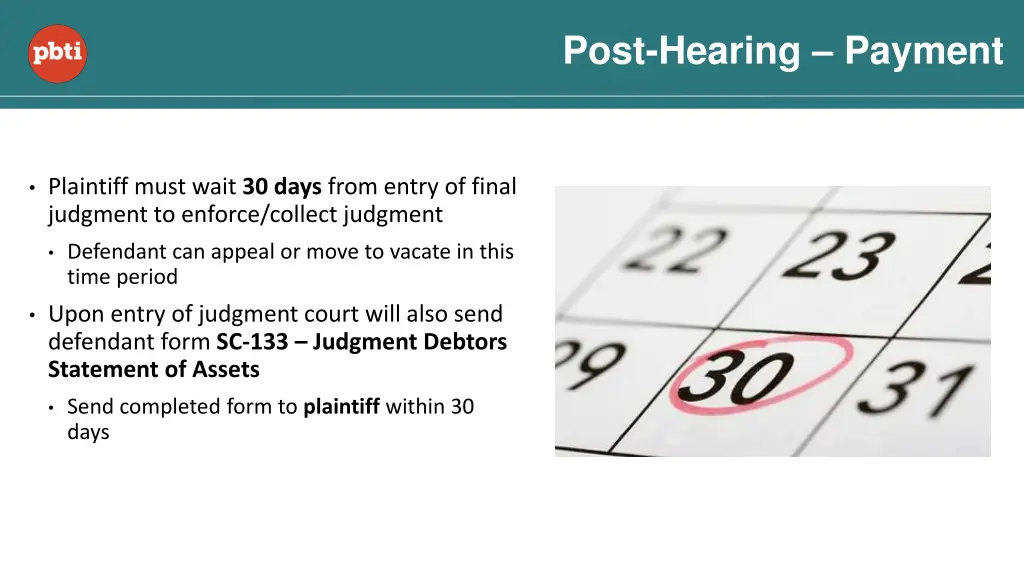 post hearing payment 1