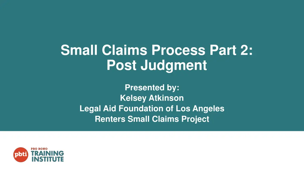 small claims process part 2 post judgment