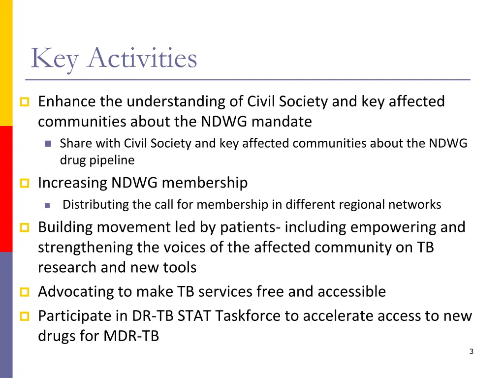 key activities