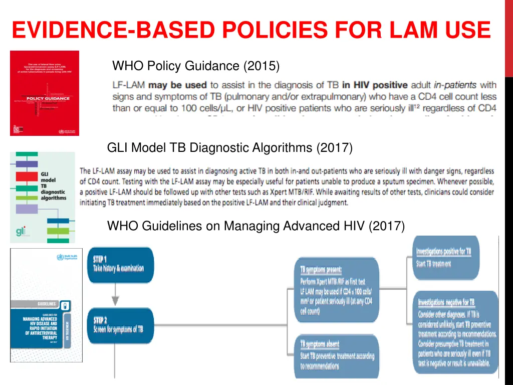 evidence based policies for lam use