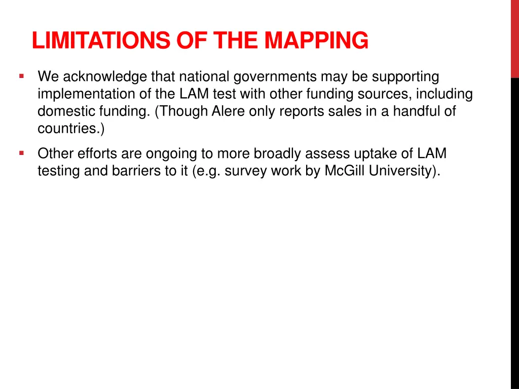 limitations of the mapping