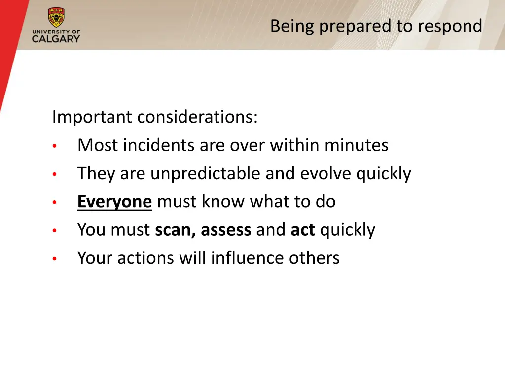 being prepared to respond
