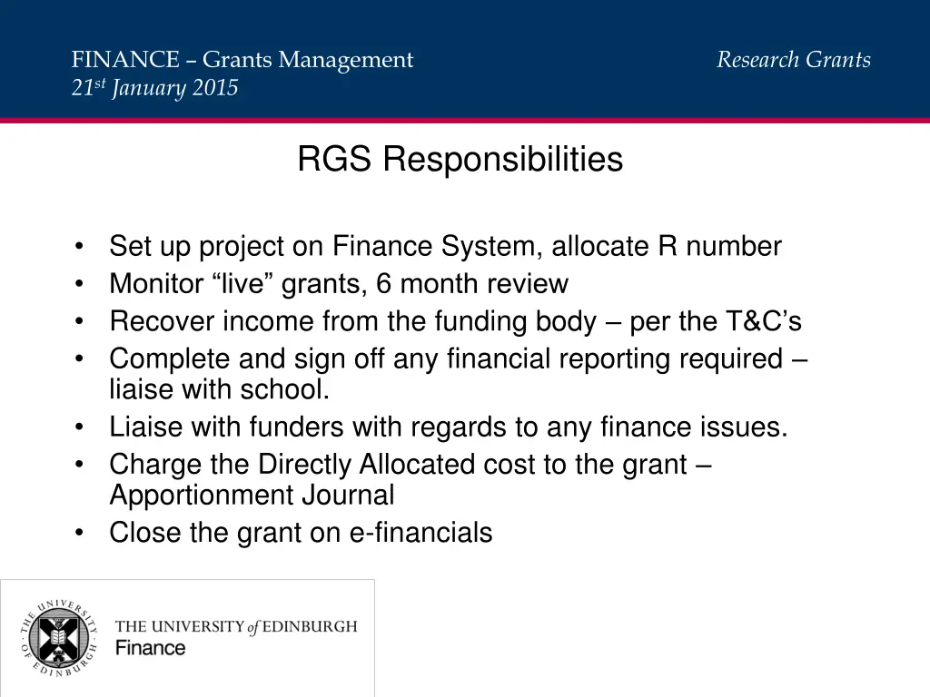 finance grants management 21 st january 2015 2