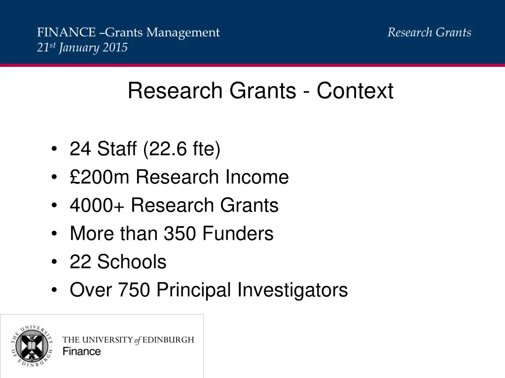finance grants management 21 st january 2015