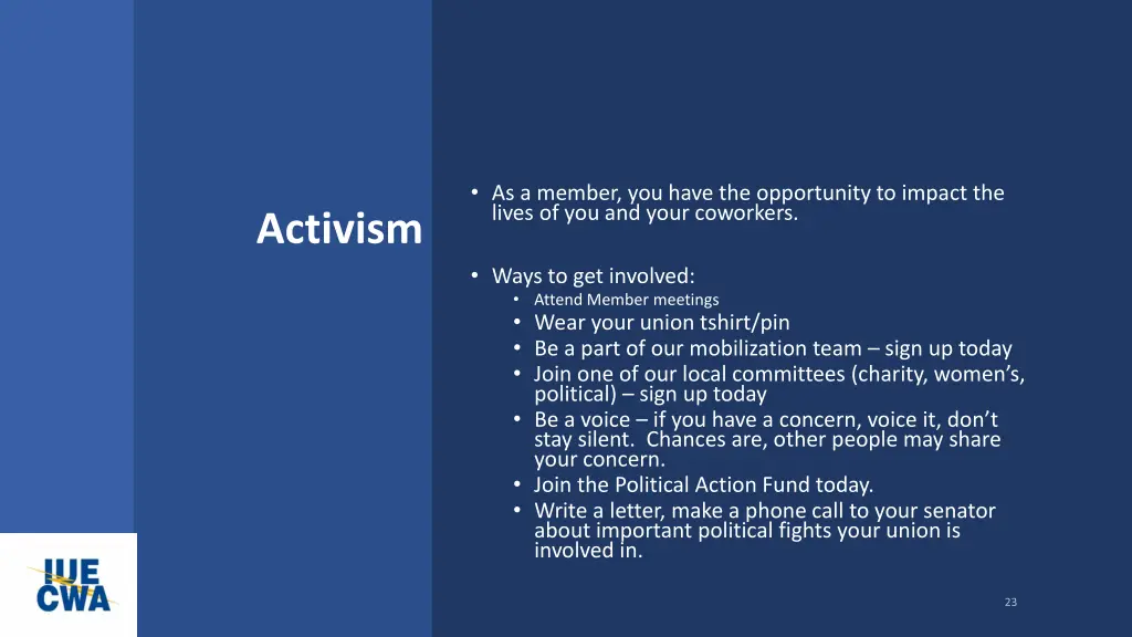 as a member you have the opportunity to impact
