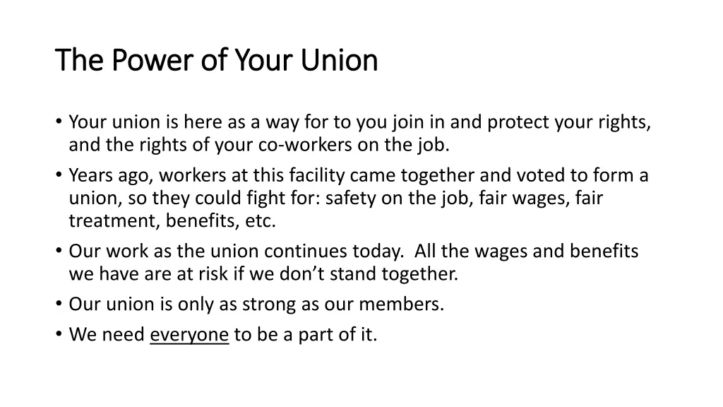 the power of your union the power of your union