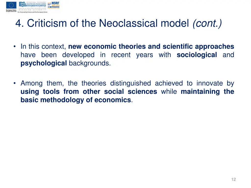 4 criticism of the neoclassical model cont 1
