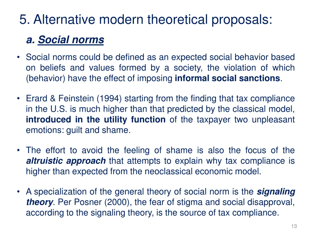 5 alternative modern theoretical proposals