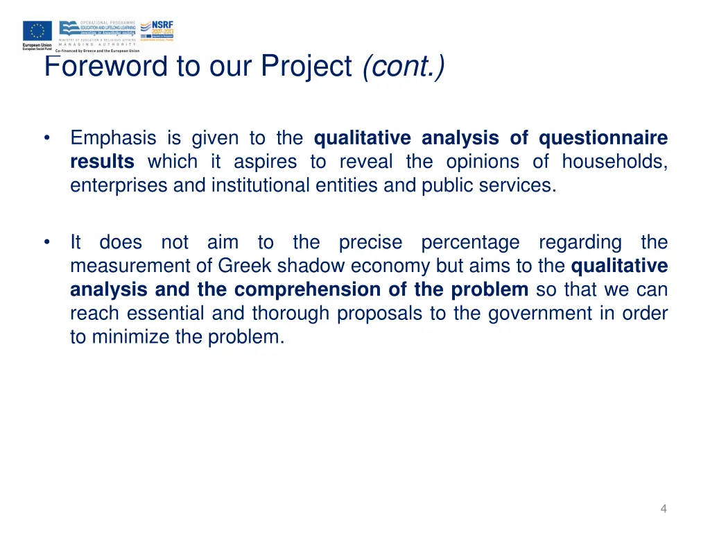 foreword to our project cont