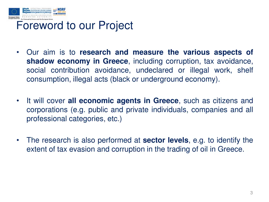 foreword to our project