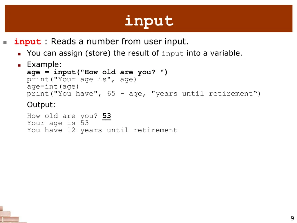 input