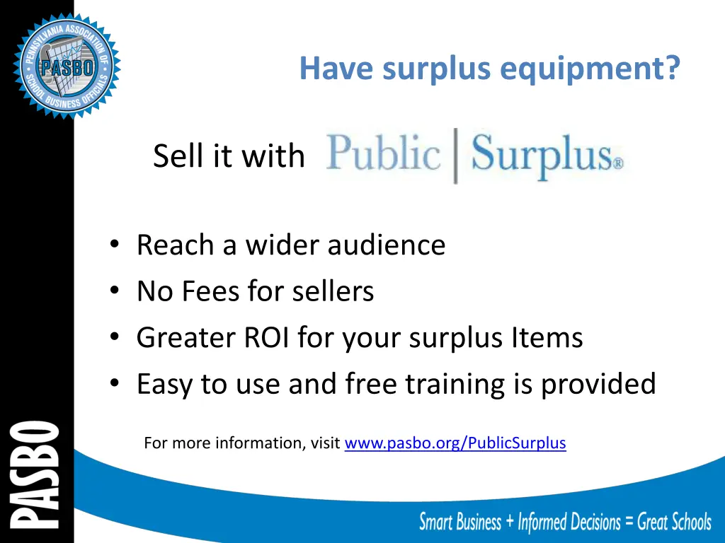 have surplus equipment