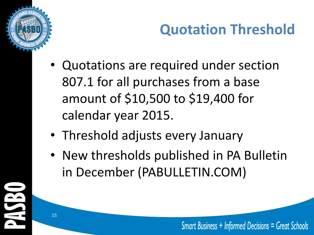 quotation threshold