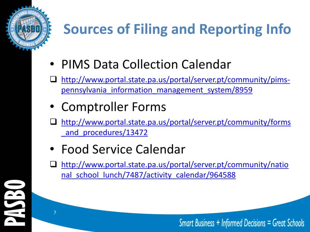 sources of filing and reporting info 1