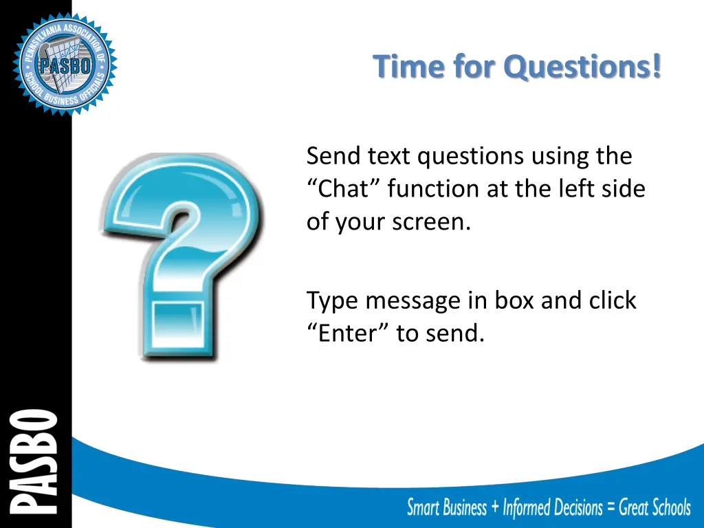 time for questions