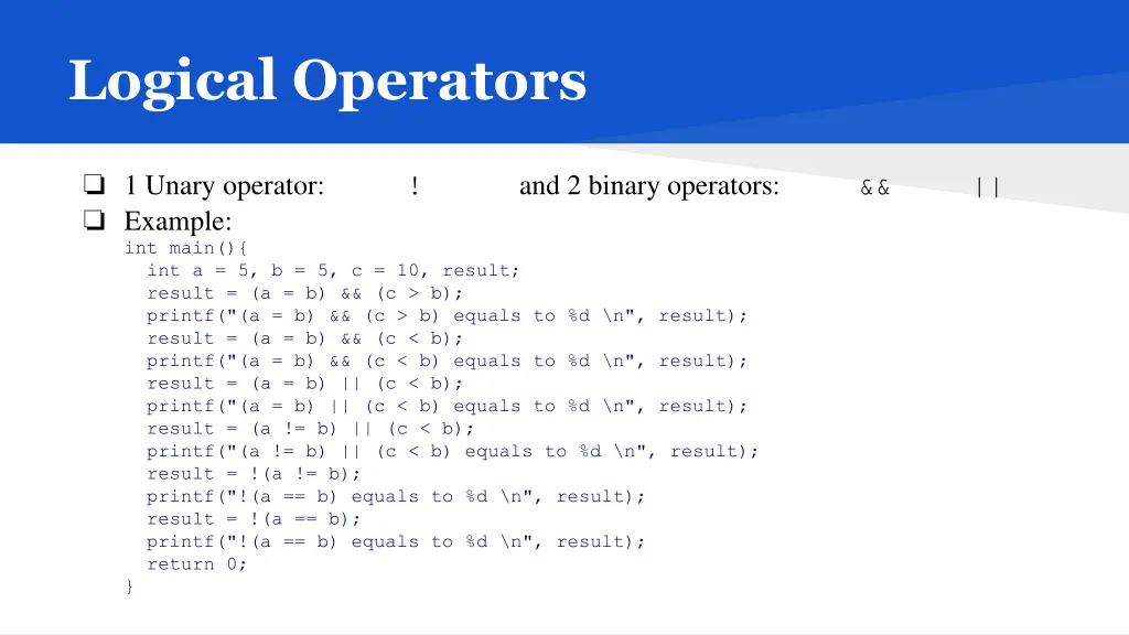 logical operators