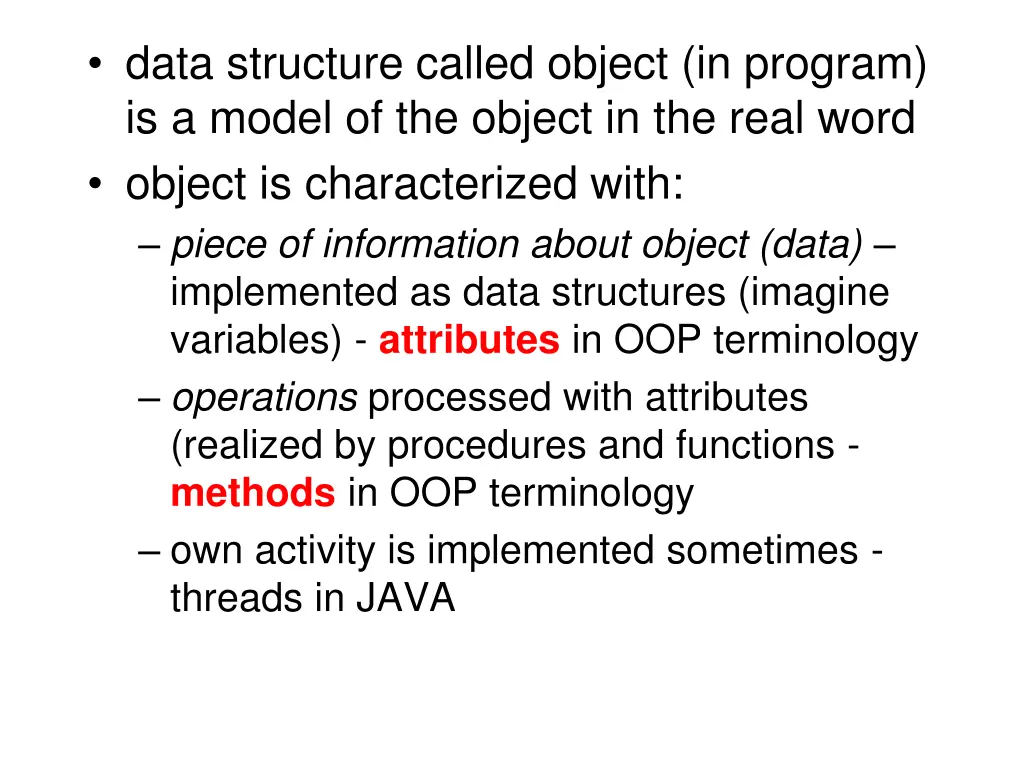 data structure called object in program
