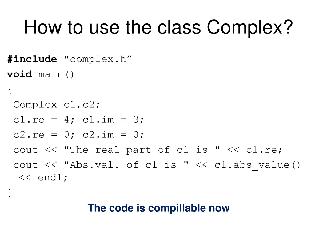 how to use the class complex 1