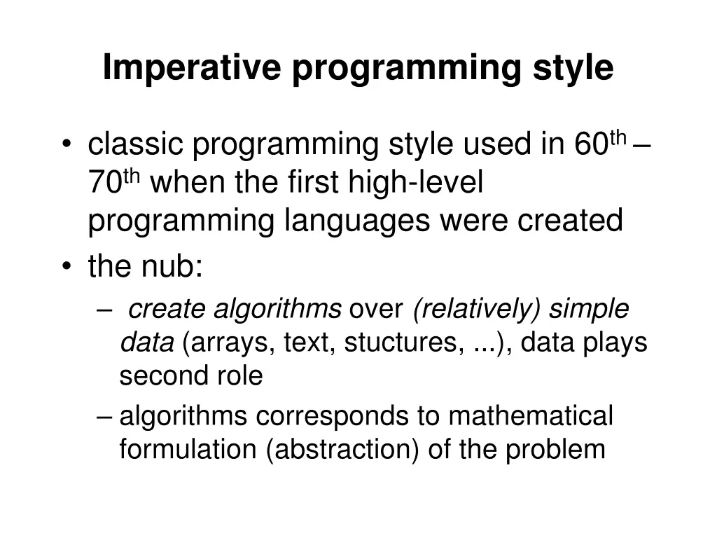 imperative programming style