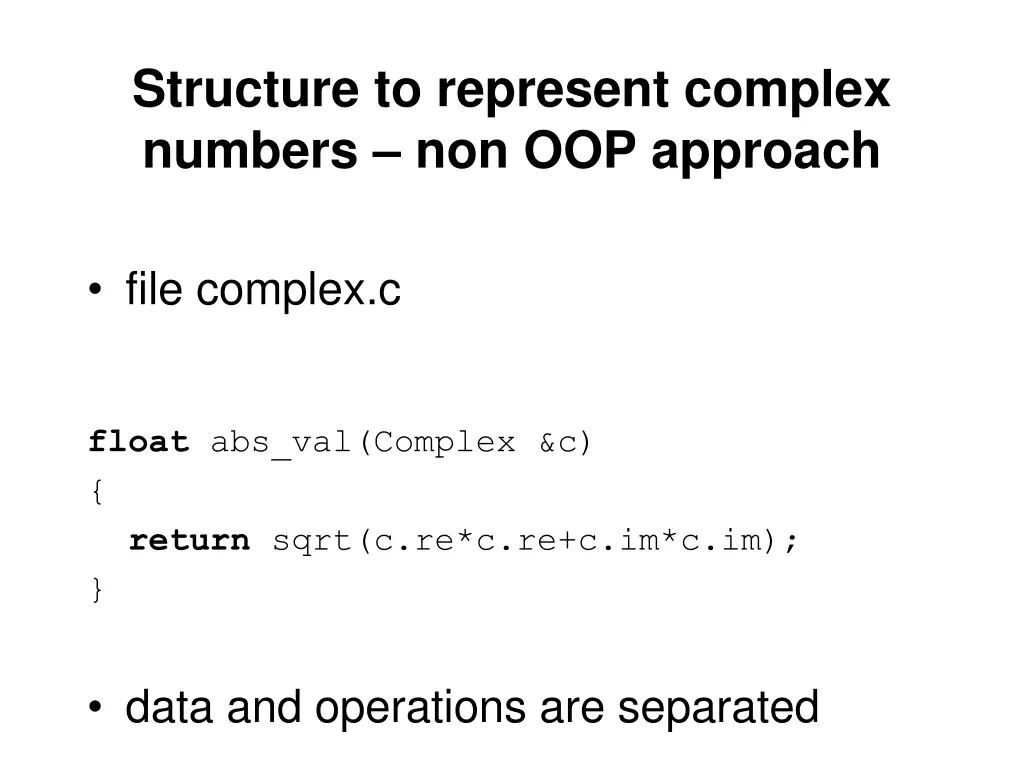 structure to represent complex numbers 1