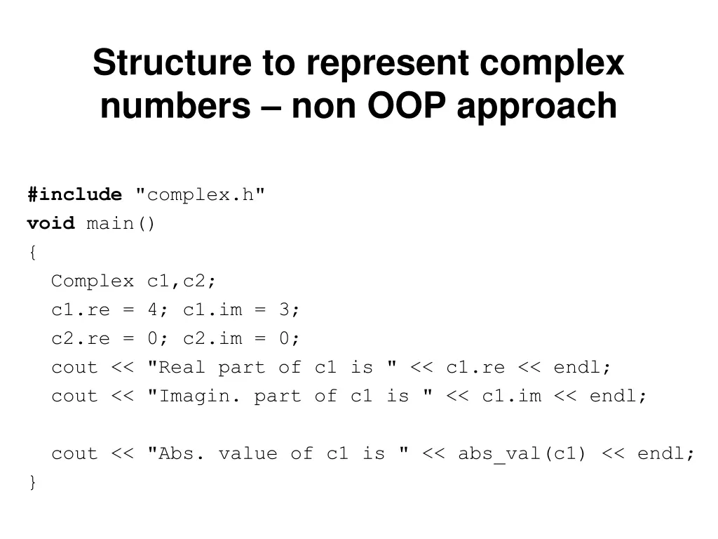 structure to represent complex numbers 2
