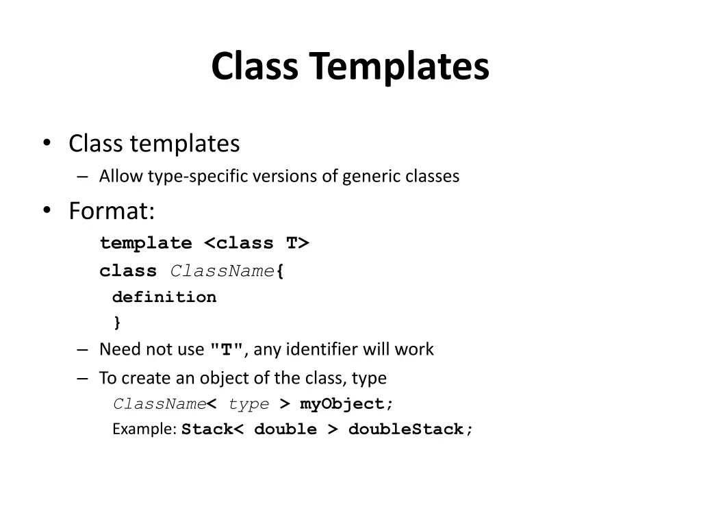 class templates
