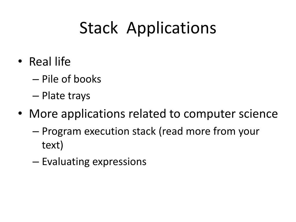 stack applications