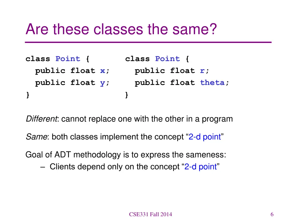 are these classes the same