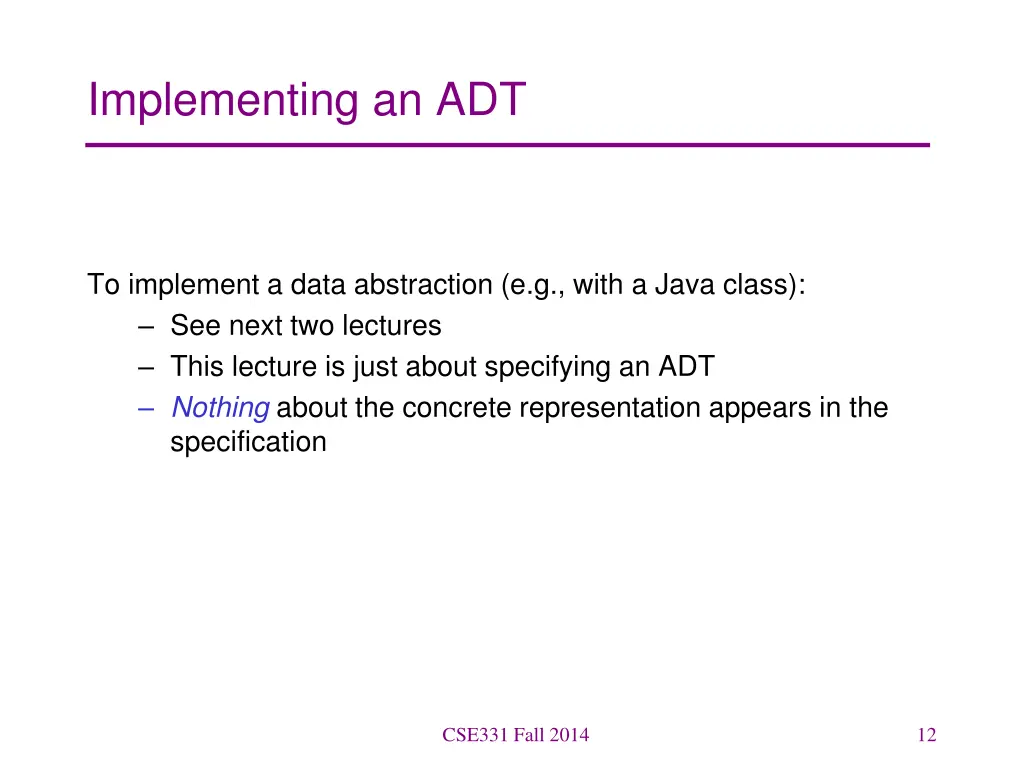 implementing an adt