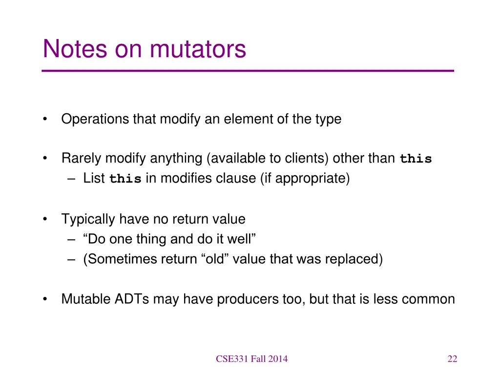 notes on mutators