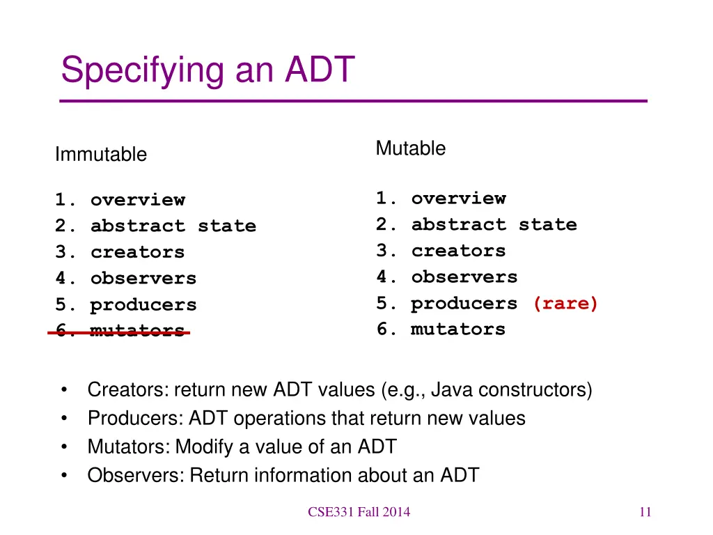 specifying an adt