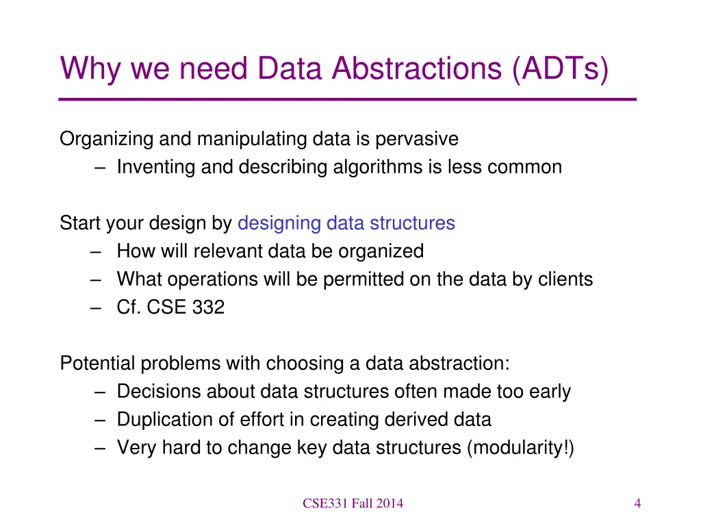 why we need data abstractions adts