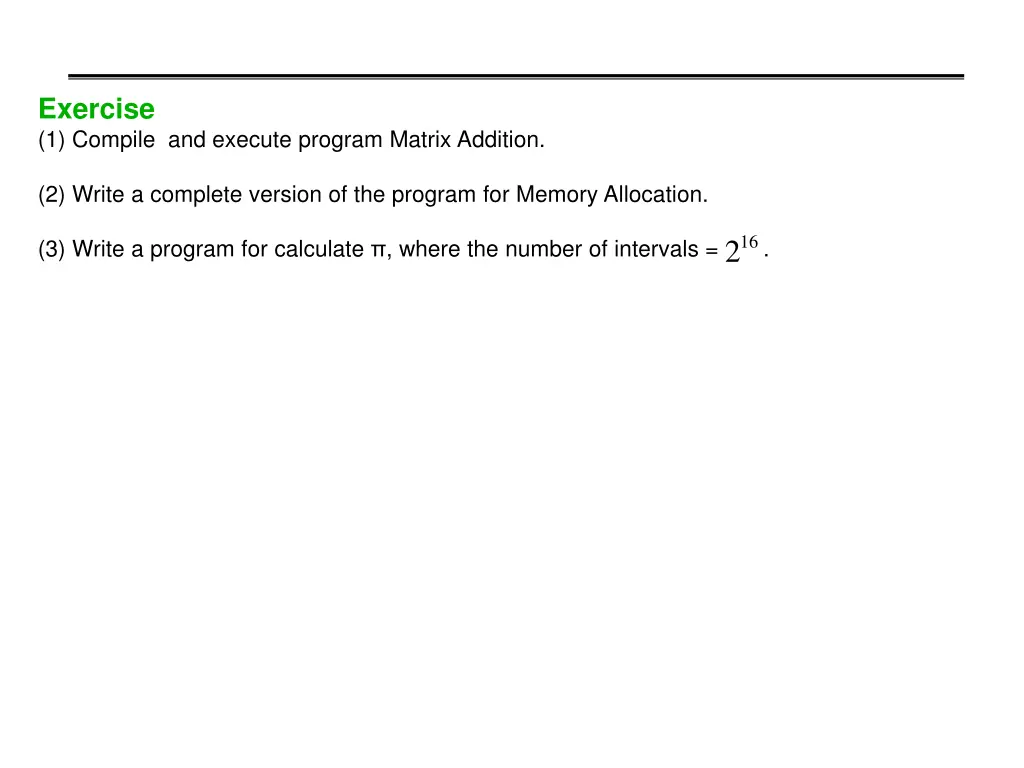 exercise 1 compile and execute program matrix