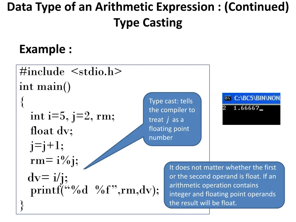data type of an arithmetic expression continued 4