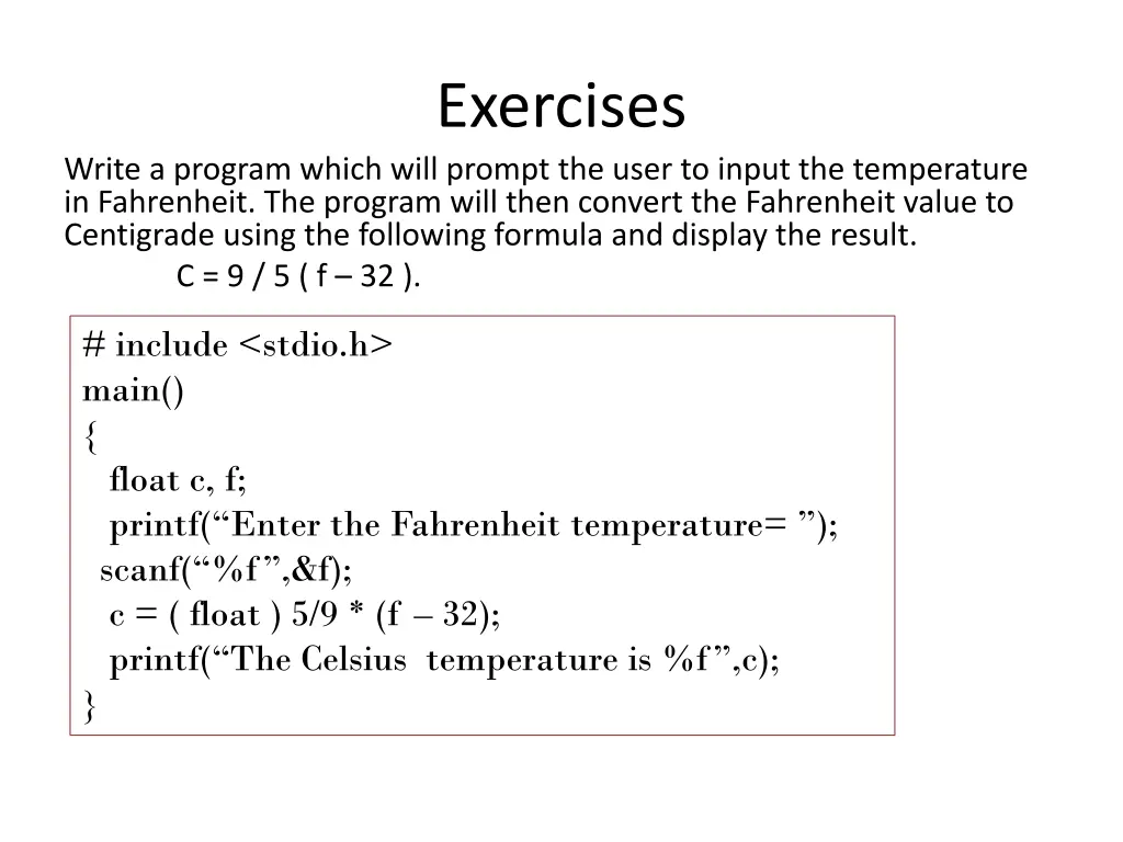 exercises 1