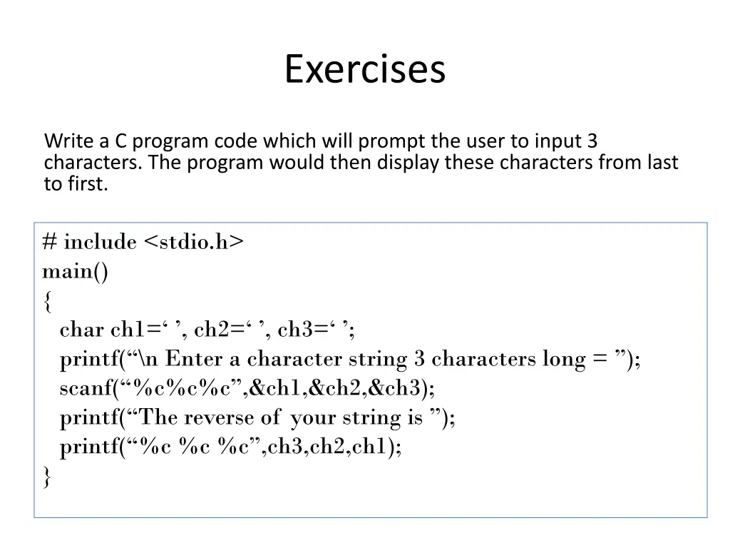 exercises 3