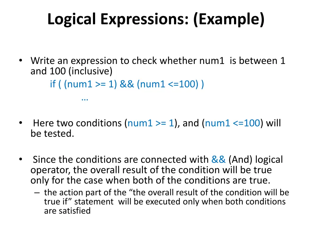 logical expressions example