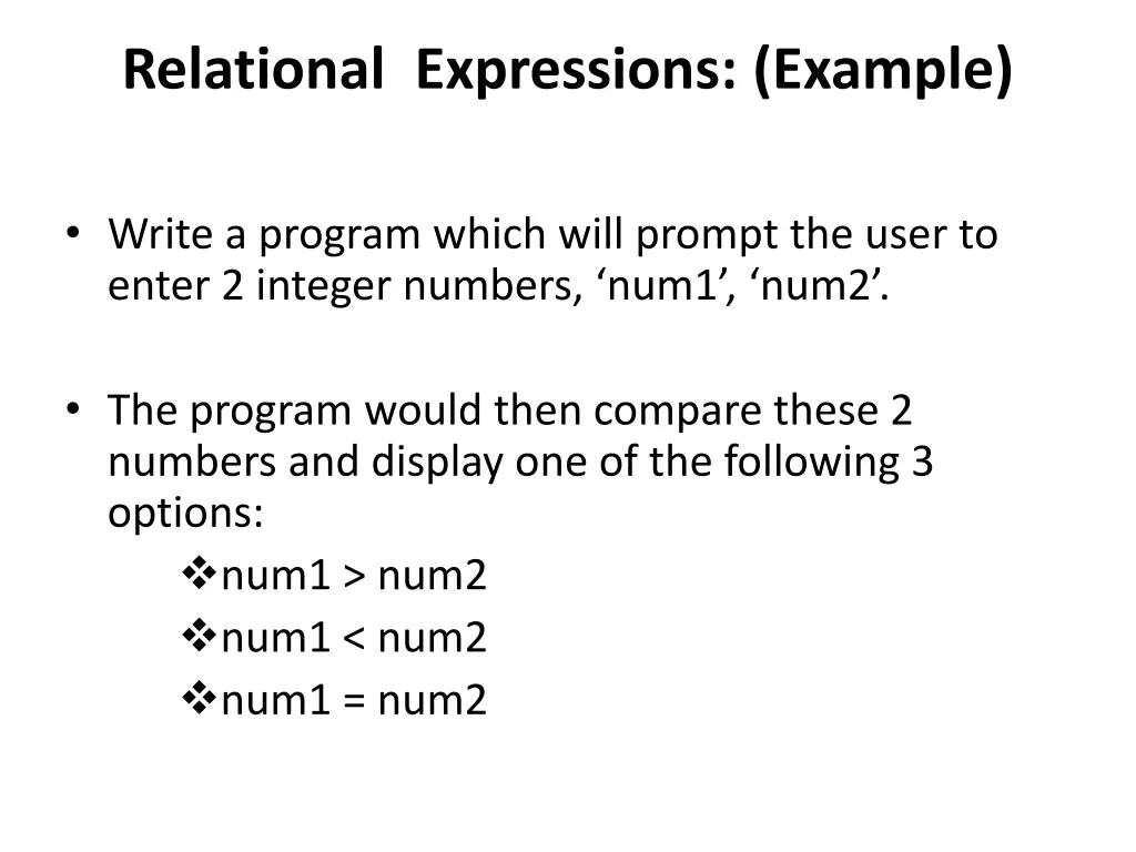 relational expressions example