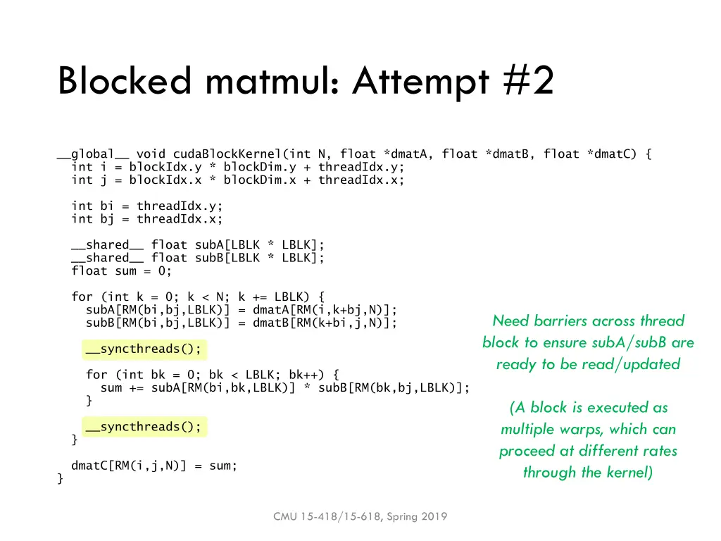 blocked matmul attempt 2 2