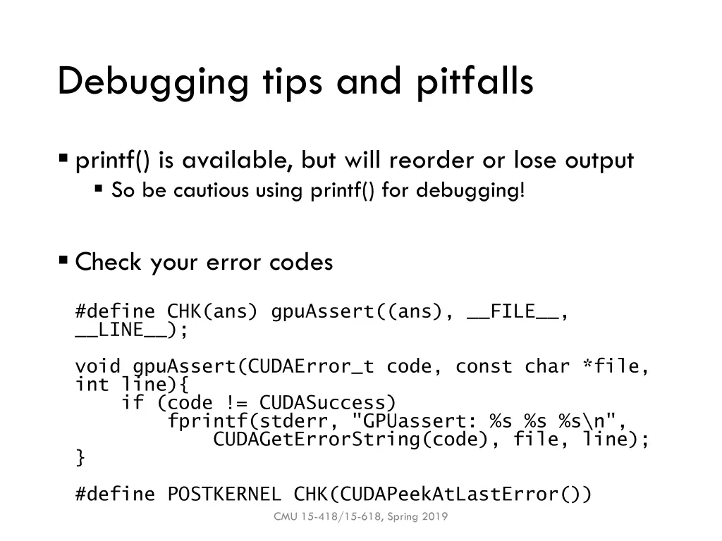 debugging tips and pitfalls