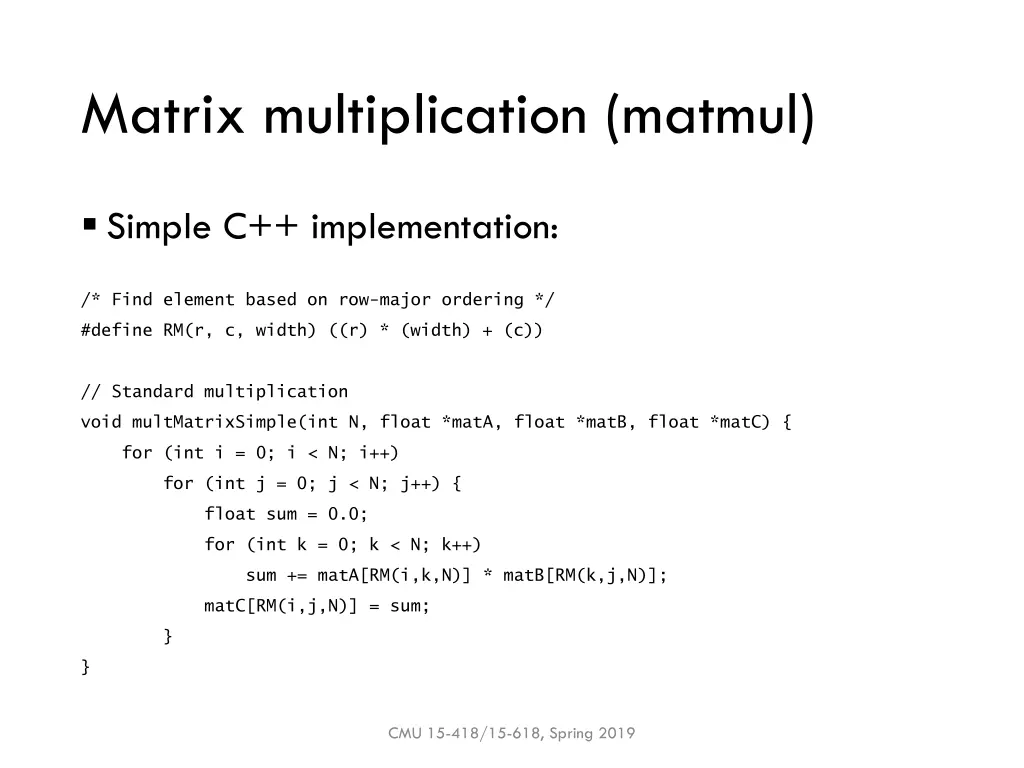 matrix multiplication matmul