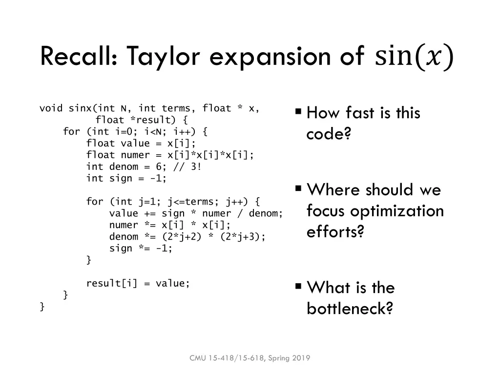 recall taylor expansion of sin