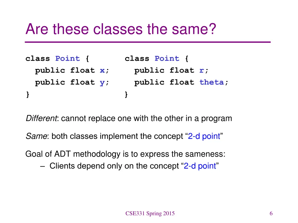are these classes the same