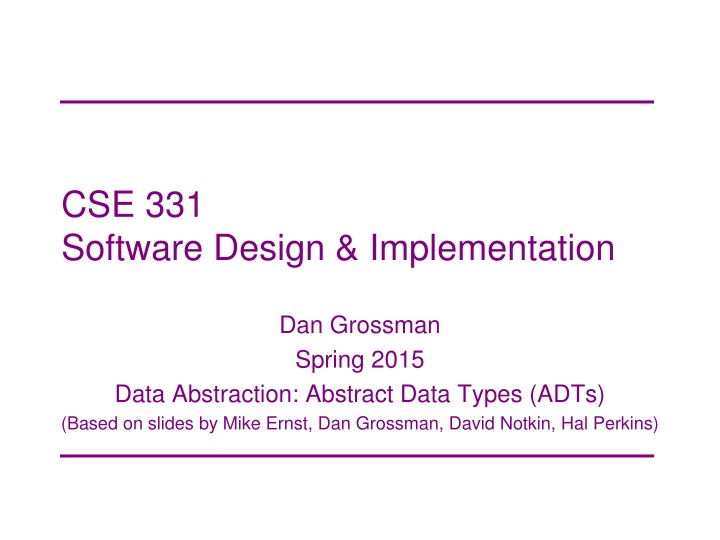 cse 331 software design implementation