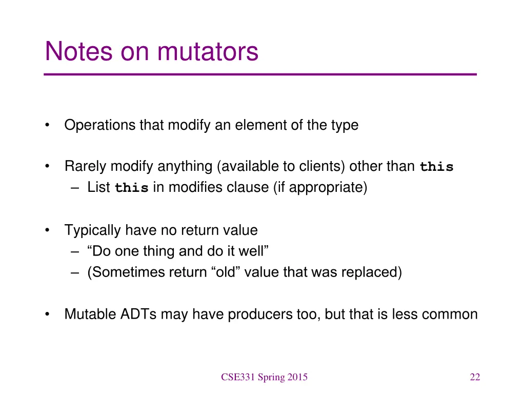 notes on mutators