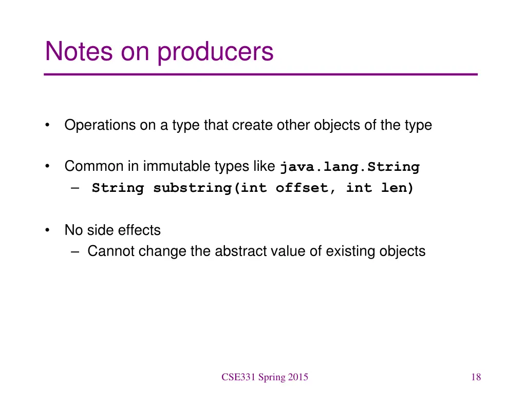 notes on producers
