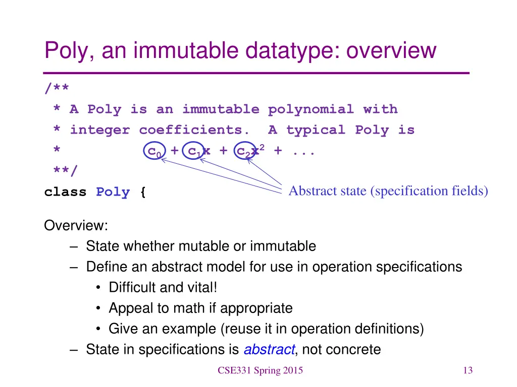 poly an immutable datatype overview