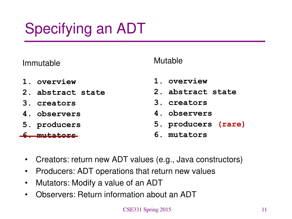 specifying an adt